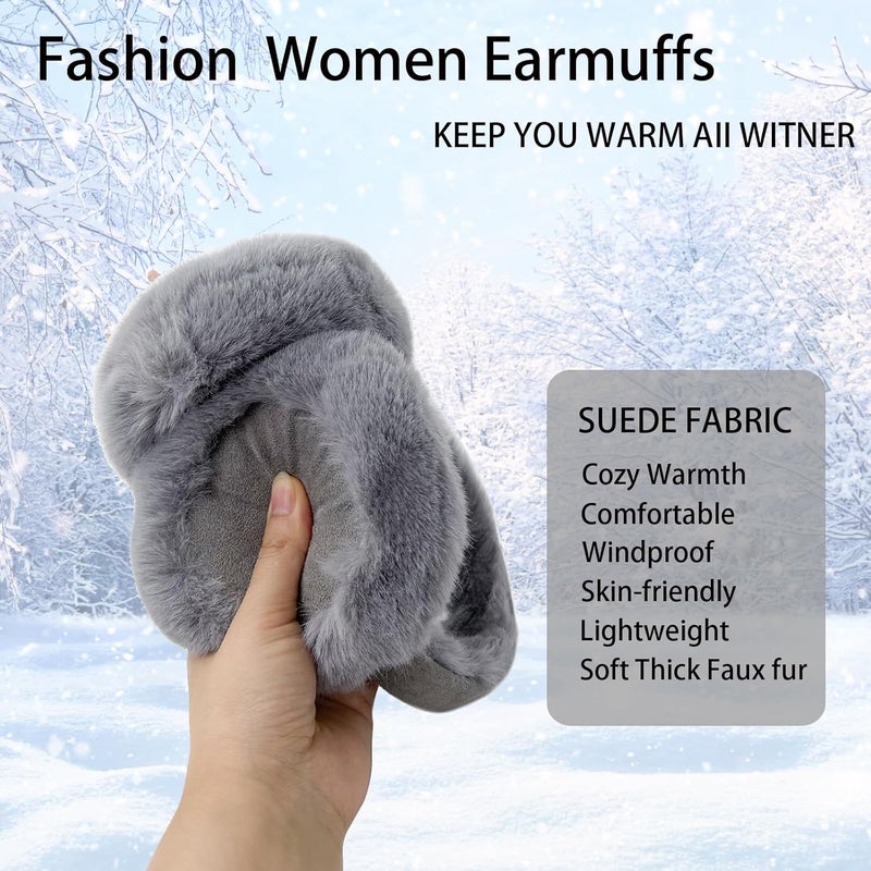 Kedofe Ear Muffs for Winter Women Foldable Fuzzy Cold Outdoor Earmuffs Soft Faux Furry Ear Warmers Covers - Image 4